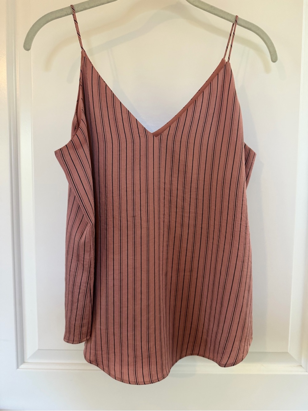 Express Mauve Pinstripe V-Neck Cami